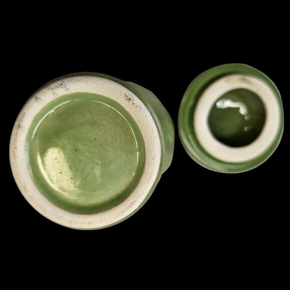 70s Max Factor Covered Ceramic Container Jar for Khara Fantasy Milk Bath Green - Picture 6 of 7